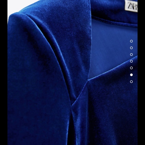 Zara Blue Velvet Dress NWOT XS - Picture 3 of 9